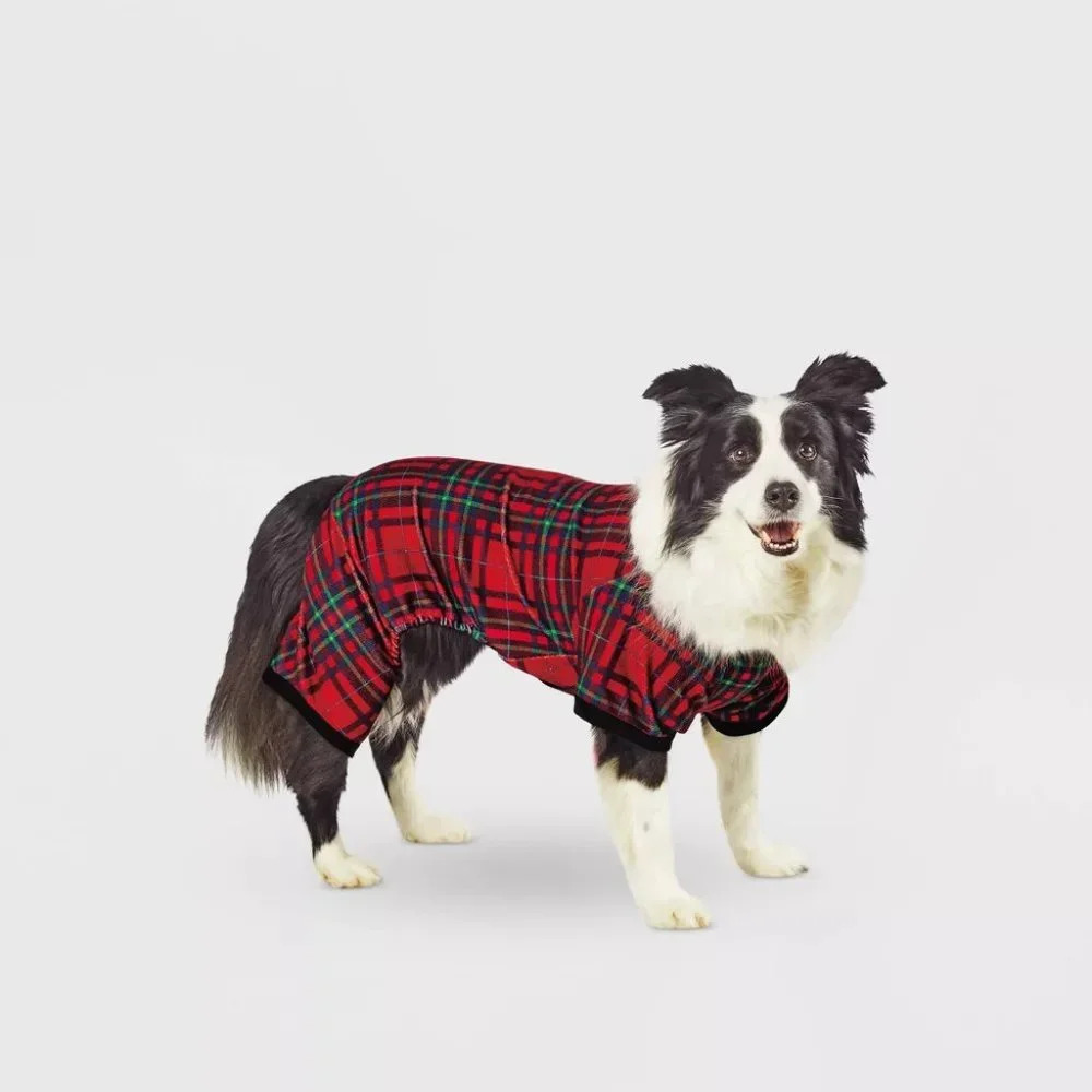 Dog or Cat Pet Tartan Pajama Outfit Costume